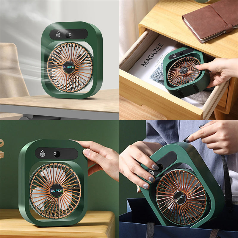 Portable Misting Fan &amp; Humidifier | 3-Speed USB Rechargeable